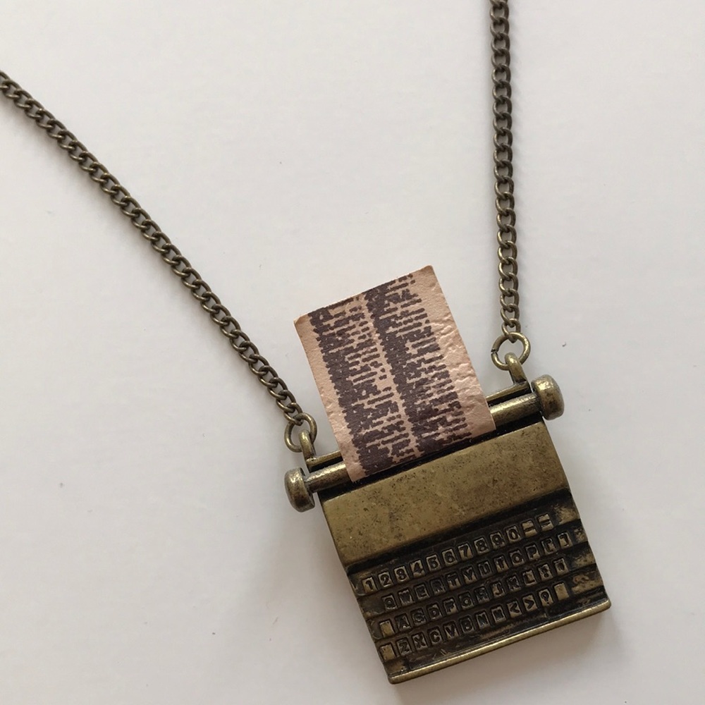 Typewriter Necklace with real paper!